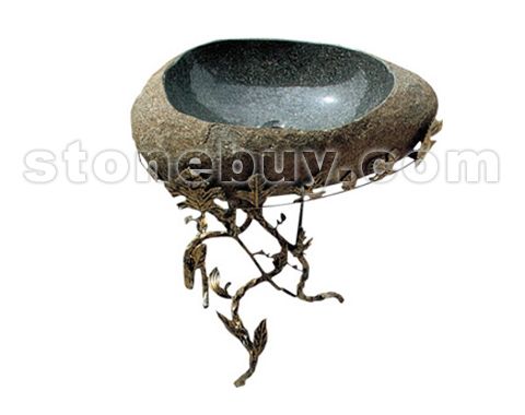 铁艺铁架带石材 No.10066