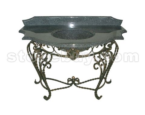 铁艺铁架带石材 No.13736